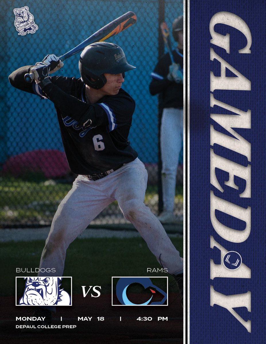 Baseball_RBHS's tweet photo. Bulldogs travel to Kerry Wood Field to take on DePaul Prep this afternoon. First pitch is scheduled for 4:30 PM #GoDogs https://t.co/YTgBOx7u4v