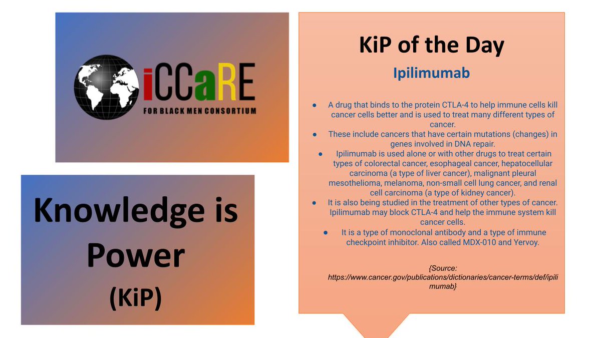 iCCaREMedia's tweet photo. iCCaRE Consortium presents the #WordoftheDay

ipilimumab https://t.co/TJ4HH3gbaa
