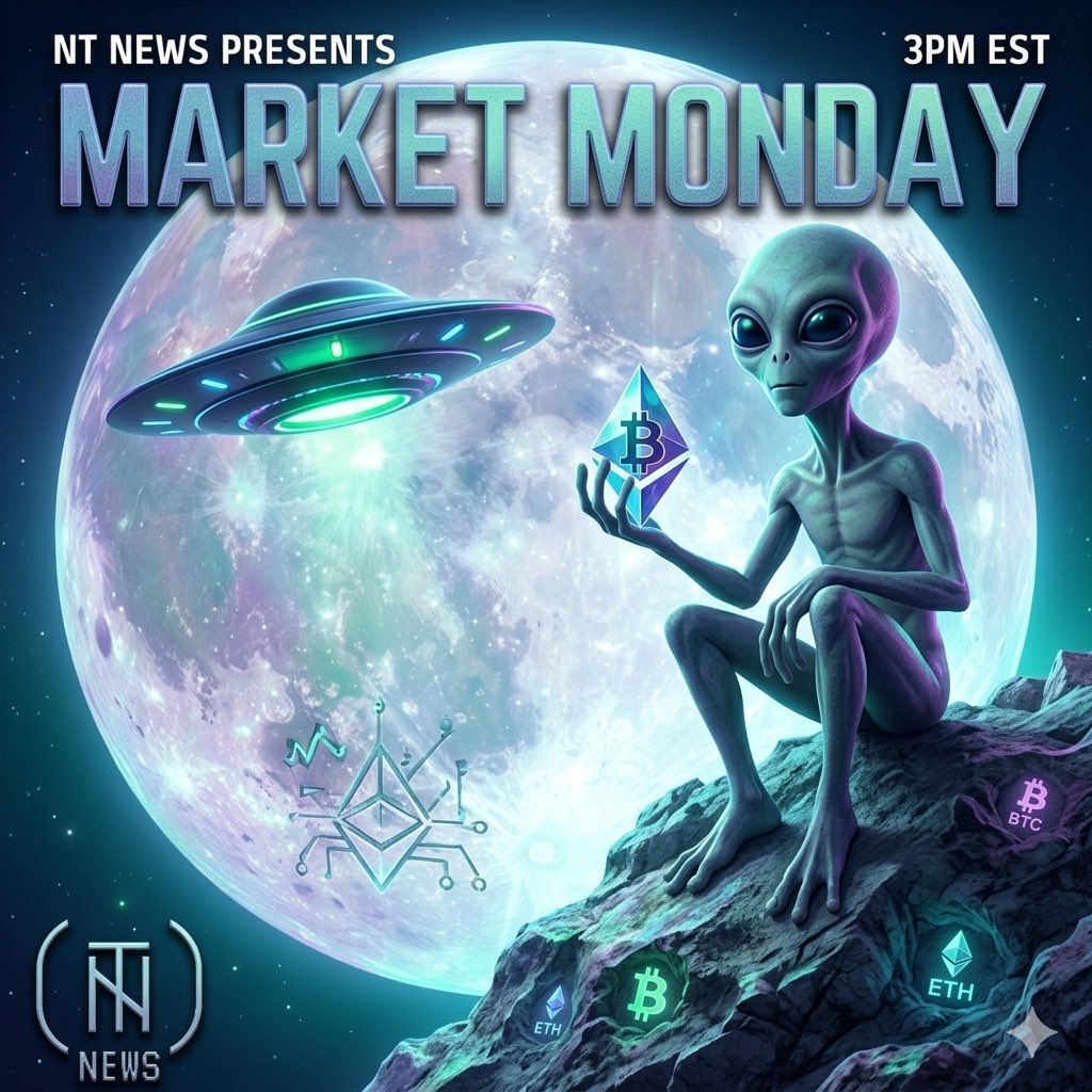 Neo_Tokyo_News's tweet photo. Today on Market Monday #173

- 80k No More. We Failed. 😭 
- Exciting Week Ahead 🔥 
- Aliens & UFO Disclosure, pt 2. 🛸 
- Alpha Section: What Are We Buying? 🤔 📈 
- Astrology Traders & MoonBois Winning 🌛

https://t.co/CFLwF9x3cU