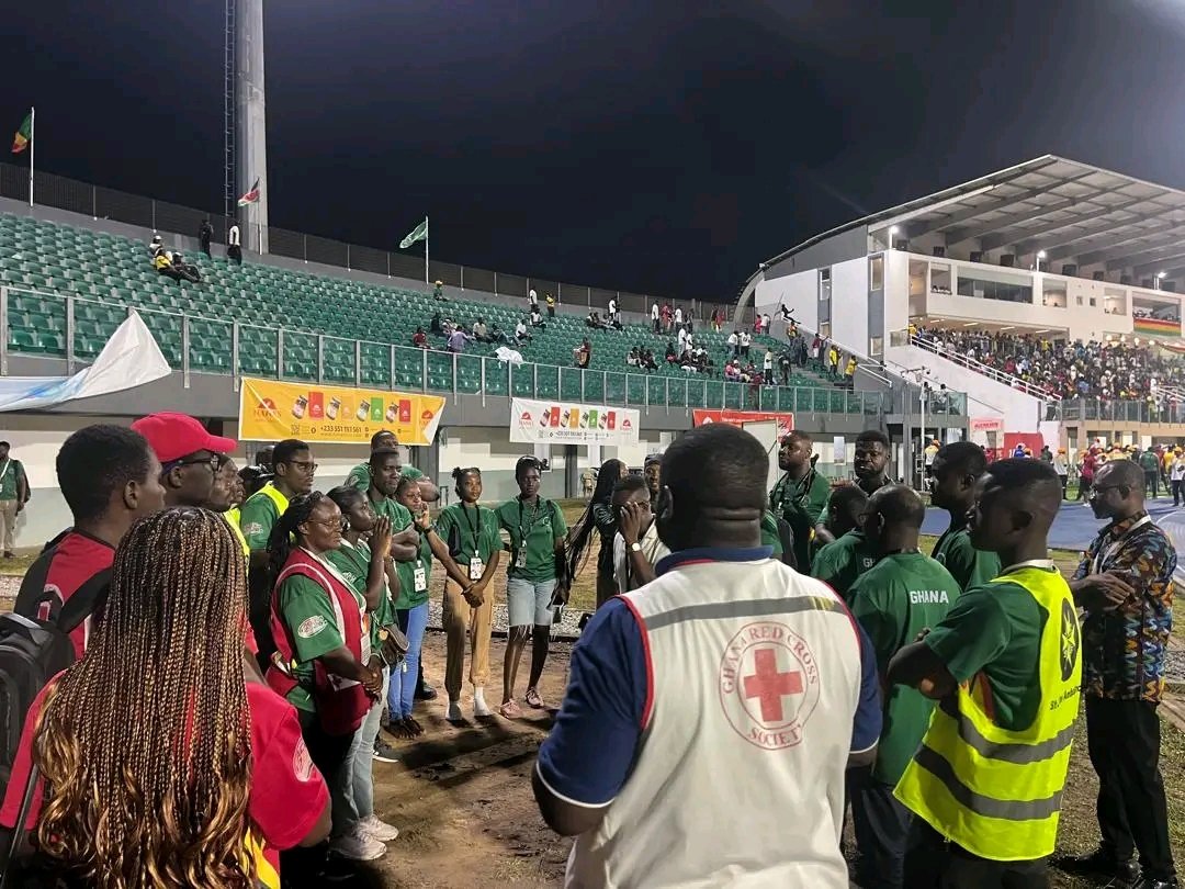 ghanaredcross's tweet photo. Duty called, and our team answered. The GRCS successfully provided round-the-clock first aid &amp; emergency services at the 24th CAA African Senior Athletics Championship
@ifrc
@IFRC_DREF
@IFRCAfrica 
@ICRC_Africa 
@ICRC https://t.co/J3Vvux7Hxf