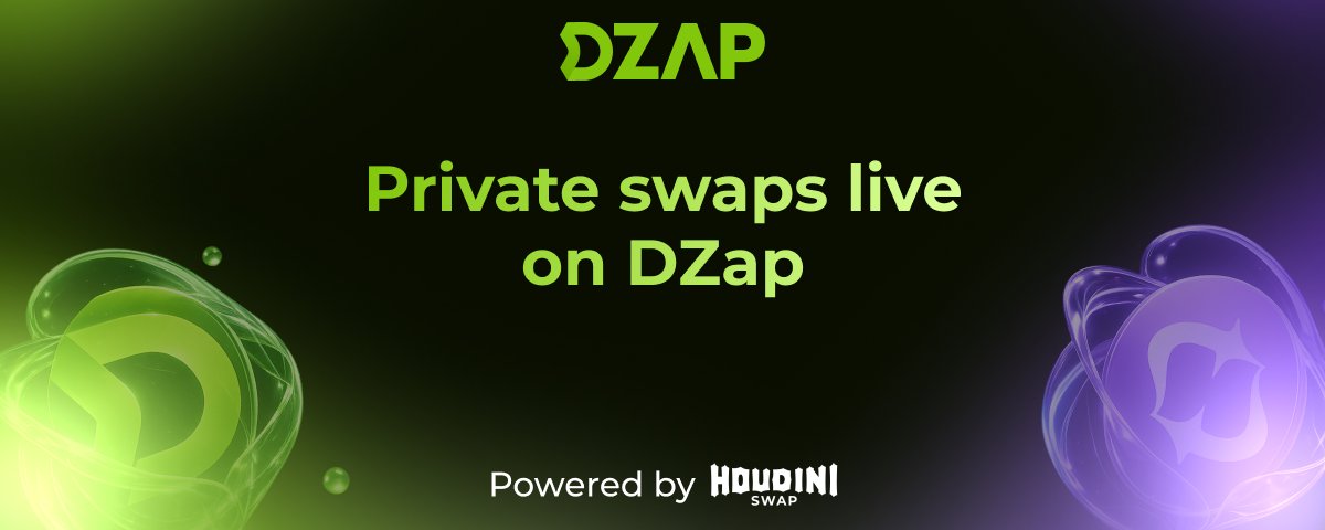 Ghost Mode is now live on DZap, powered by @HoudiniSwap . You can now ...