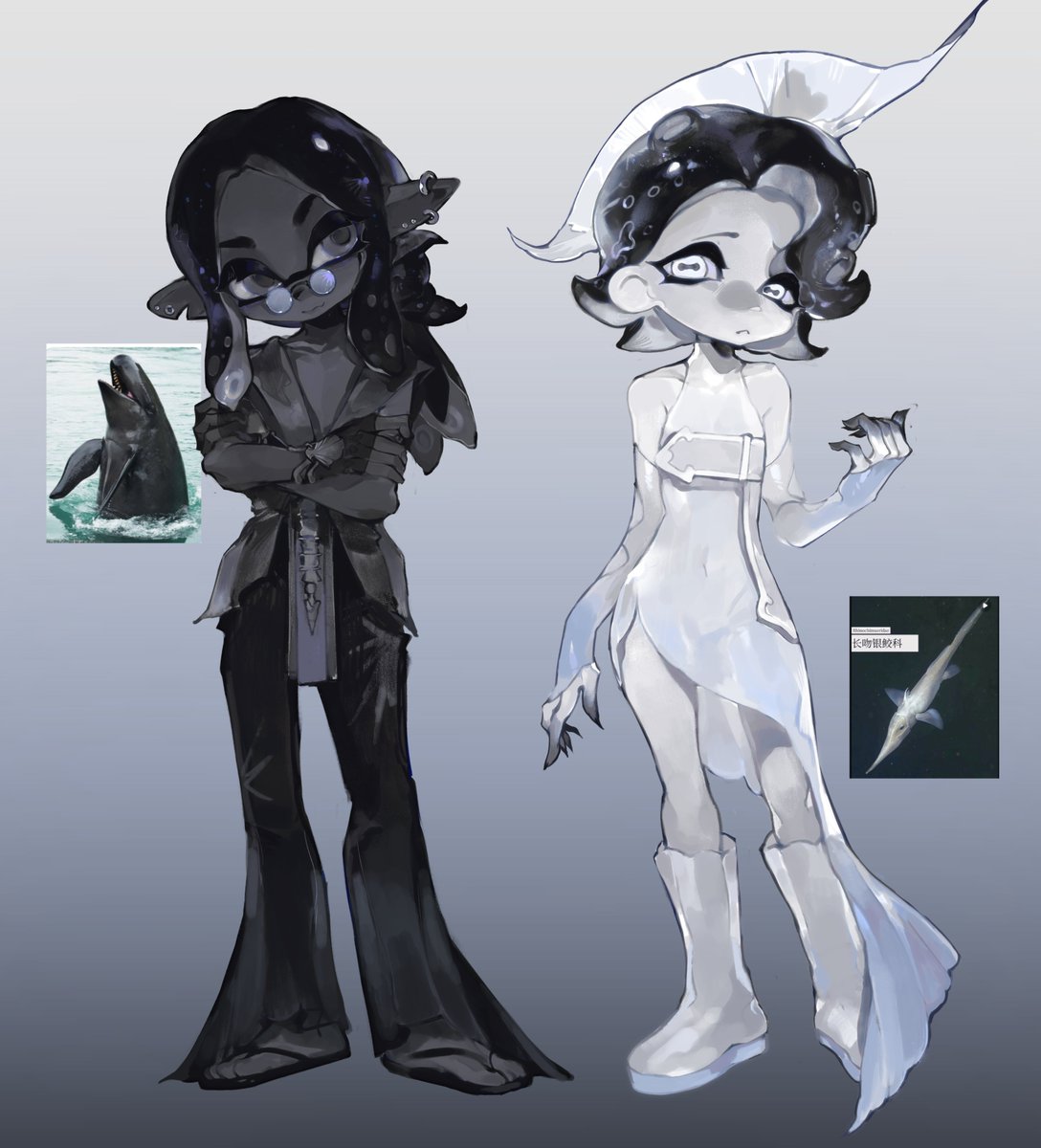 maggot_bite's tweet photo. #oc  #Splatoon 
🐳🦈 https://t.co/3l94Nn40eB