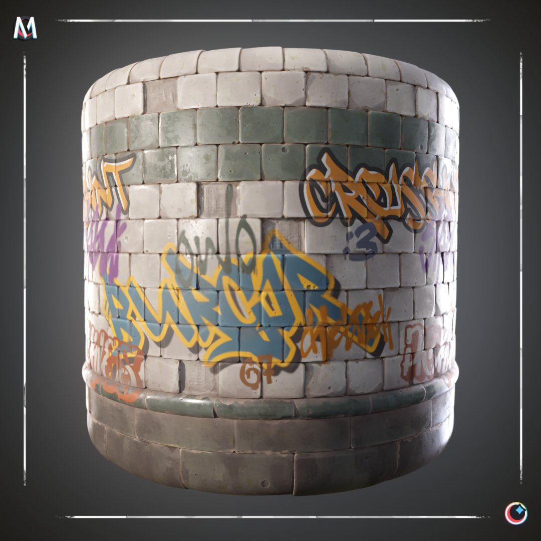 Pavel_Oliva's tweet photo. Stylized subway wall. This is my entry of #Mayterials challenge, day 17/18 - Scrawled theme. Made with #MaterialMaker
@TheClubDiscord https://t.co/jGknfugsUd