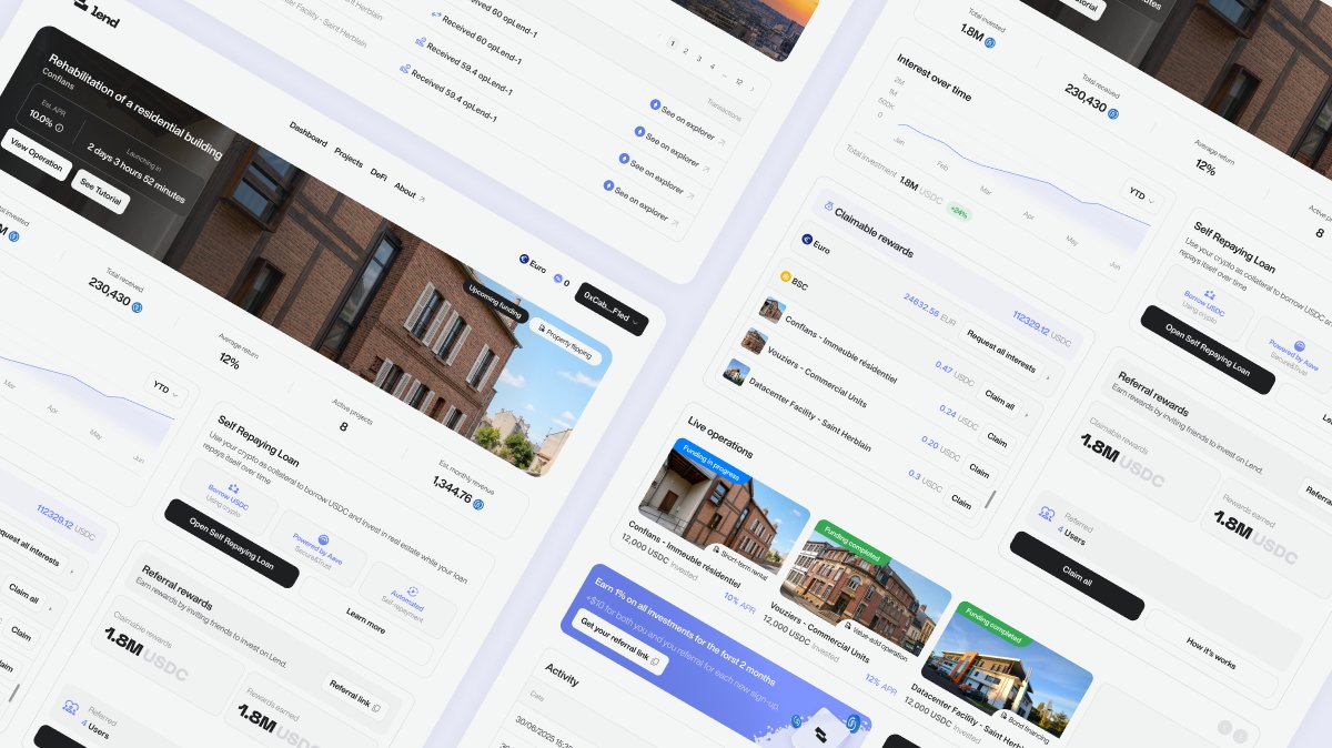 lendxyz's tweet photo. 🎨 DASHBOARD REDESIGN

We just pushed a new update on Lend's app! You can now visualize your accrued interest more clearly and enjoy a better UI overall!

Invest in RWA, natively on-chain. Link in comments!