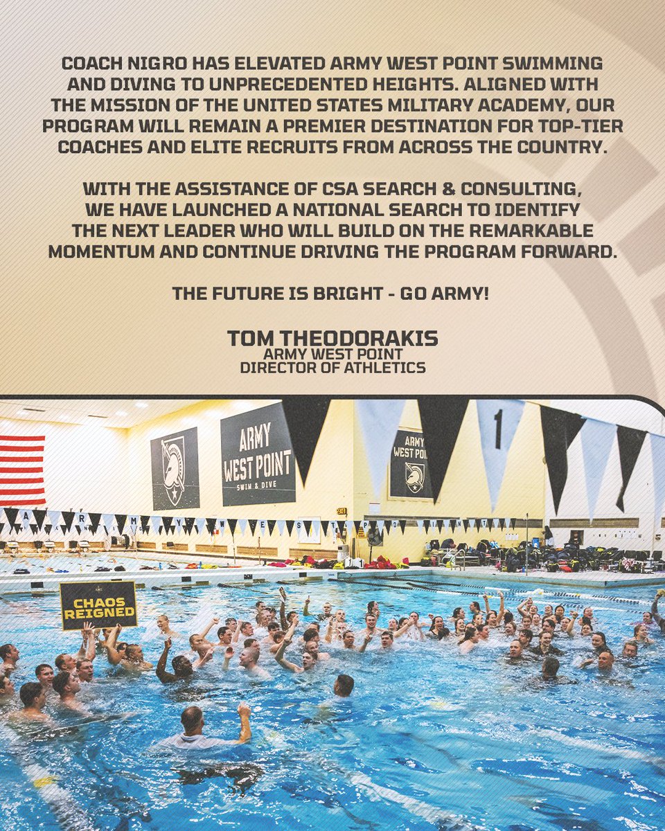 ArmyWP_SwimDive's tweet photo. We have launched a national search to identify our next leader. https://t.co/l4WQKi2IjQ