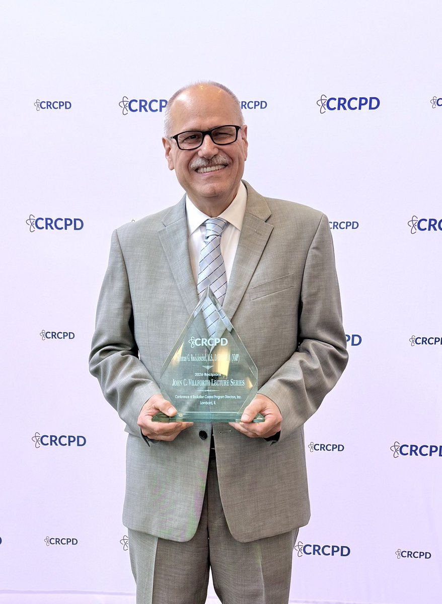 acrEugie's tweet photo. Congratulations to Thomas G. Ruckdeschel, MS, CHP, DABR of Georgia on being honored with the 2026 John C. Villforth Lecture &amp; Award at the 2026 CRCPD Annual Meeting. @RadiologyACR @CRCPD @aapmHQ #CRCPD2026 https://t.co/aASEbqeIqx
