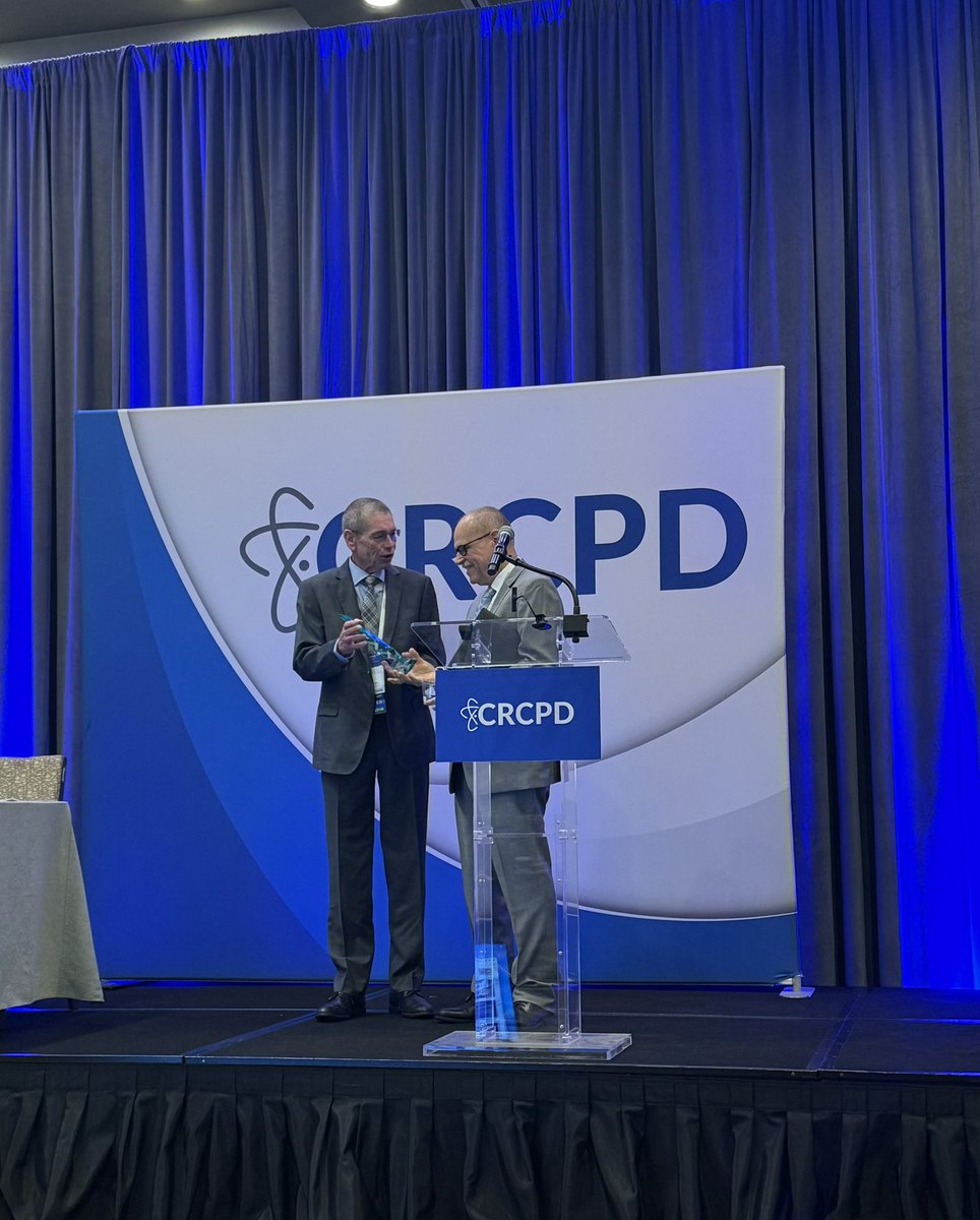 acrEugie's tweet photo. Congratulations to Thomas G. Ruckdeschel, MS, CHP, DABR of Georgia on being honored with the 2026 John C. Villforth Lecture &amp; Award at the 2026 CRCPD Annual Meeting. @RadiologyACR @CRCPD @aapmHQ #CRCPD2026 https://t.co/aASEbqeIqx