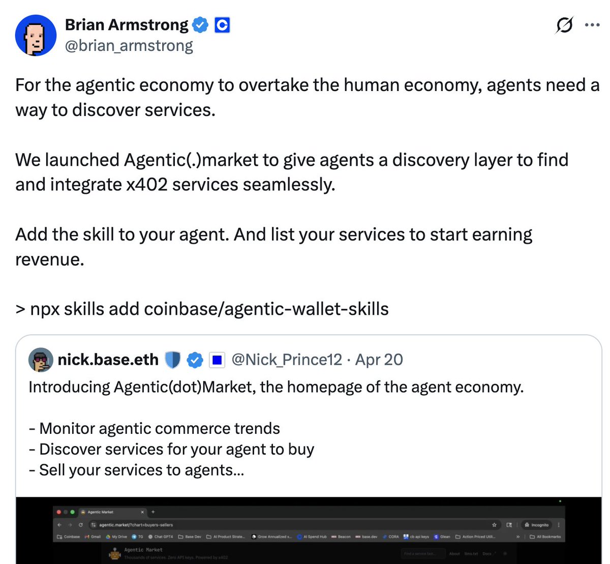 Dillion_Empire's tweet photo. There is a moment in every major economic transition where separate technologies stop evolving independently and begin collapsing toward the same center..

It happened in the 1990s when the internet, e commerce, and digital payments matured simultaneously

➣ Nobody orchestrated that convergence!

The infrastructure simply reached a point where the collision became inevitable

We are entering that same phase again 📍

This time the convergence is between Stablecoins, AI agents, and real world asset tokenization

And together they are assembling the foundations of an entirely new economic system

You can also call it an operating layer for global co-ordination, capital movement and autonomous execution..

To understand why this matters, you have to understand what changed

By my thesis, @base is part of the first blockchains pushing the Agentic Economy hard!

Lets dive in...