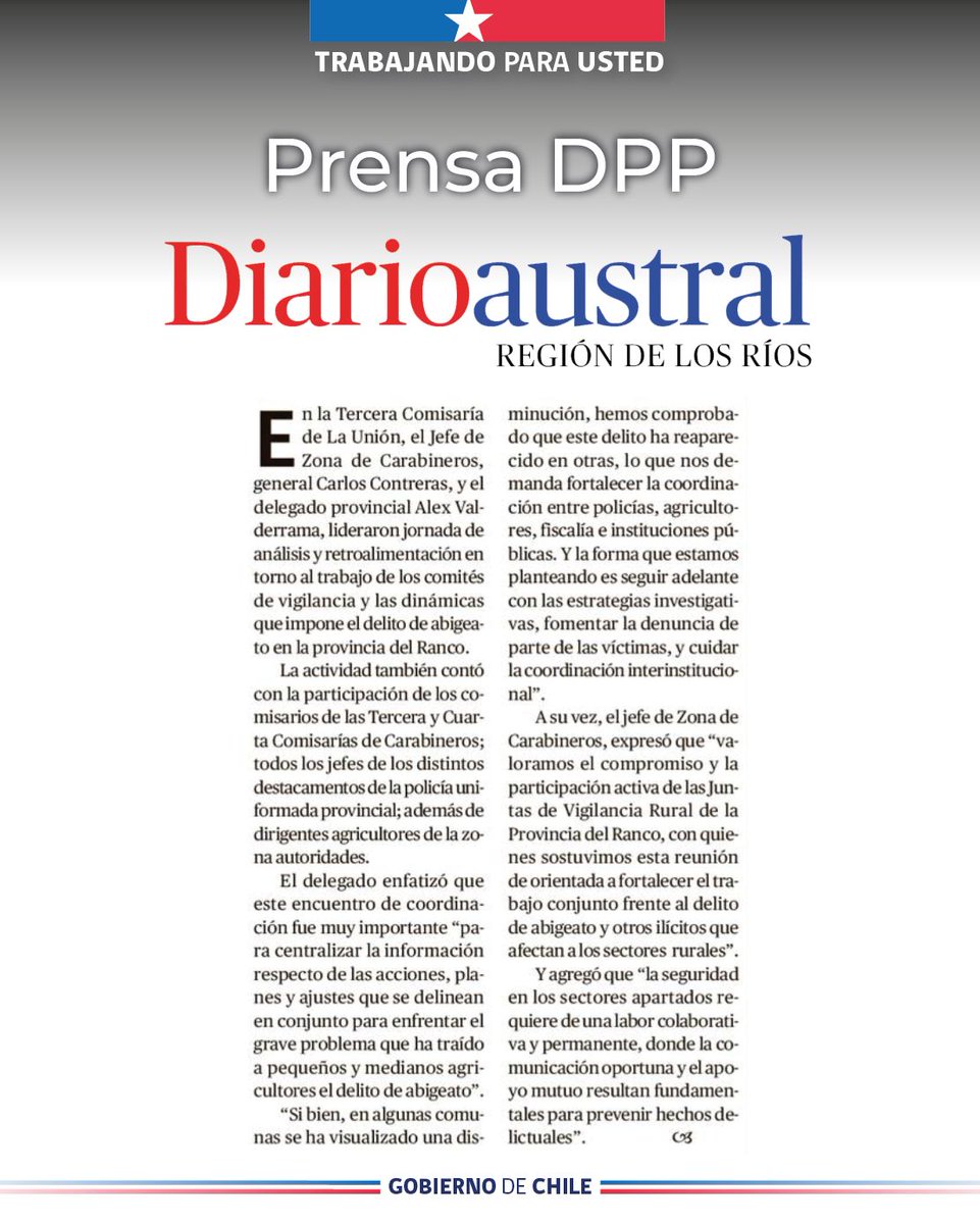 Delegación Presidencial Provincial del Ranco tweet media