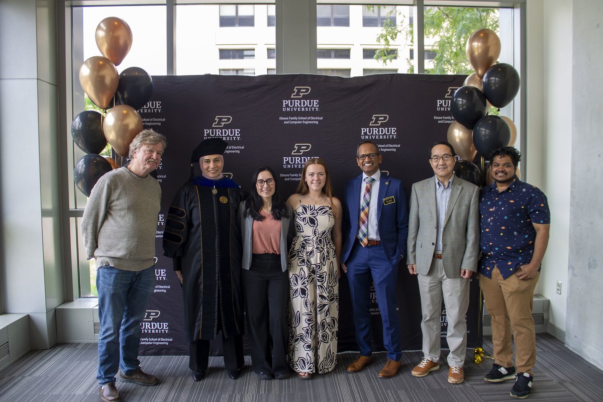 PurdueECE's tweet photo. Caps, gowns, big smiles &amp; two campuses full of Boilermaker pride. 💛🖤

Purdue ECE celebrated our newest grads with receptions in Indianapolis &amp; West Lafayette.

Congratulations, Class of 2026! You’ll always be part of the Purdue ECE family. 🎓

More pics: https://t.co/y67KJ8wnWw https://t.co/ogKHH0YL6m