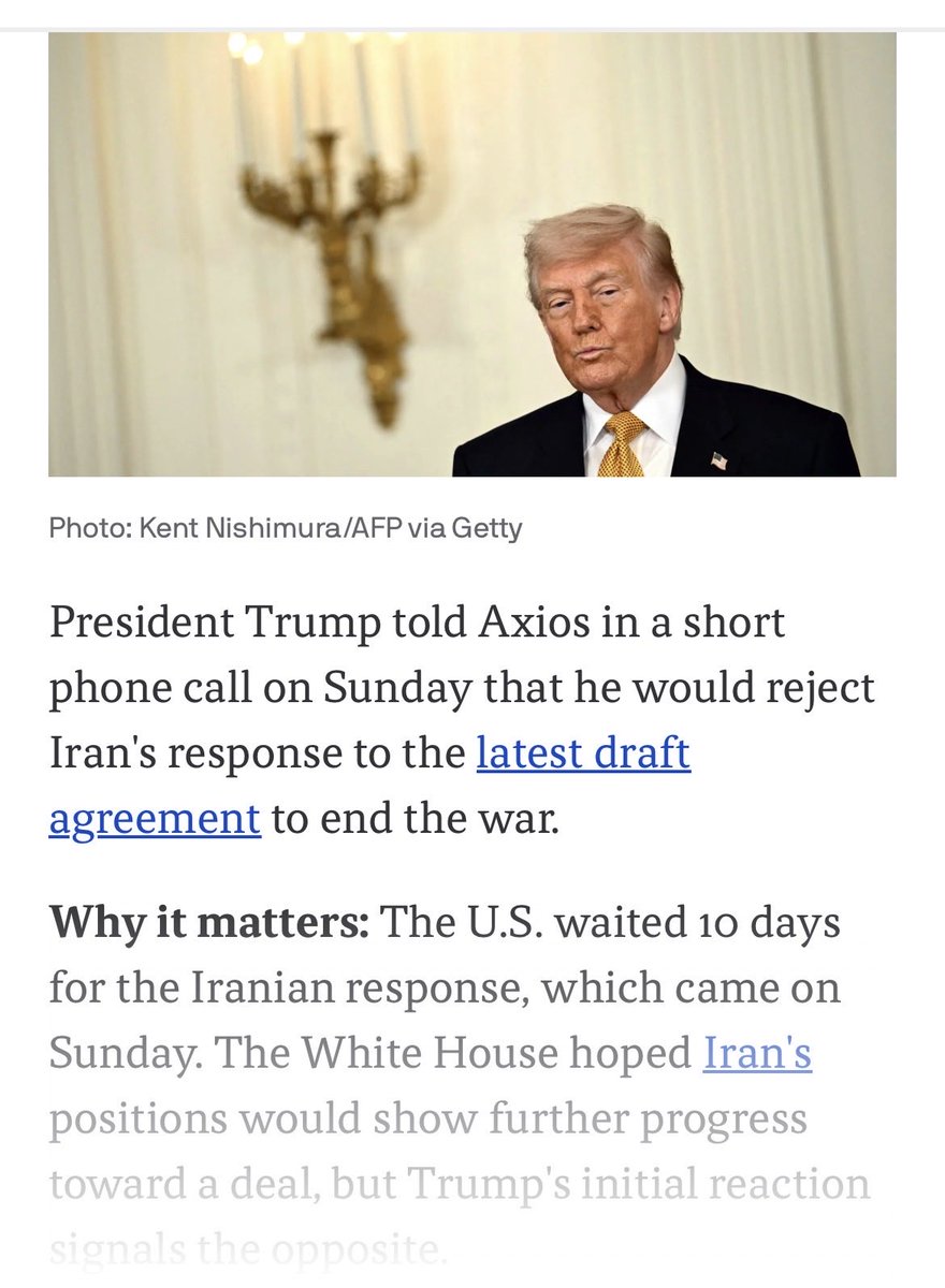 Conservati4c's tweet photo. الإدارة الأميركية اعتبرت الرد الإيراني “غير كافٍ” للتوصل إلى اتفاق، مع رفض ترامب للمقترح المعدّل. https://t.co/pwmI62t4Tn