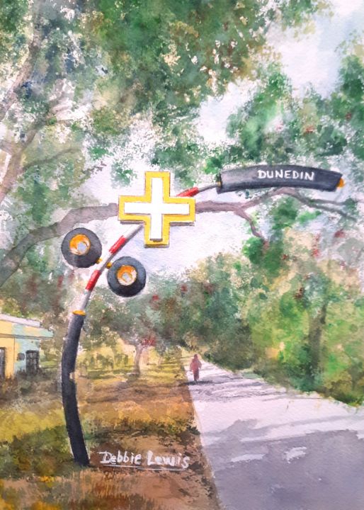 DLINLB's tweet photo. Art of the Day! "Downtown Dunedin @the Pinellas Trail". Buy at: https://t.co/YHX4nldl8X https://t.co/GrMUh7NxhX