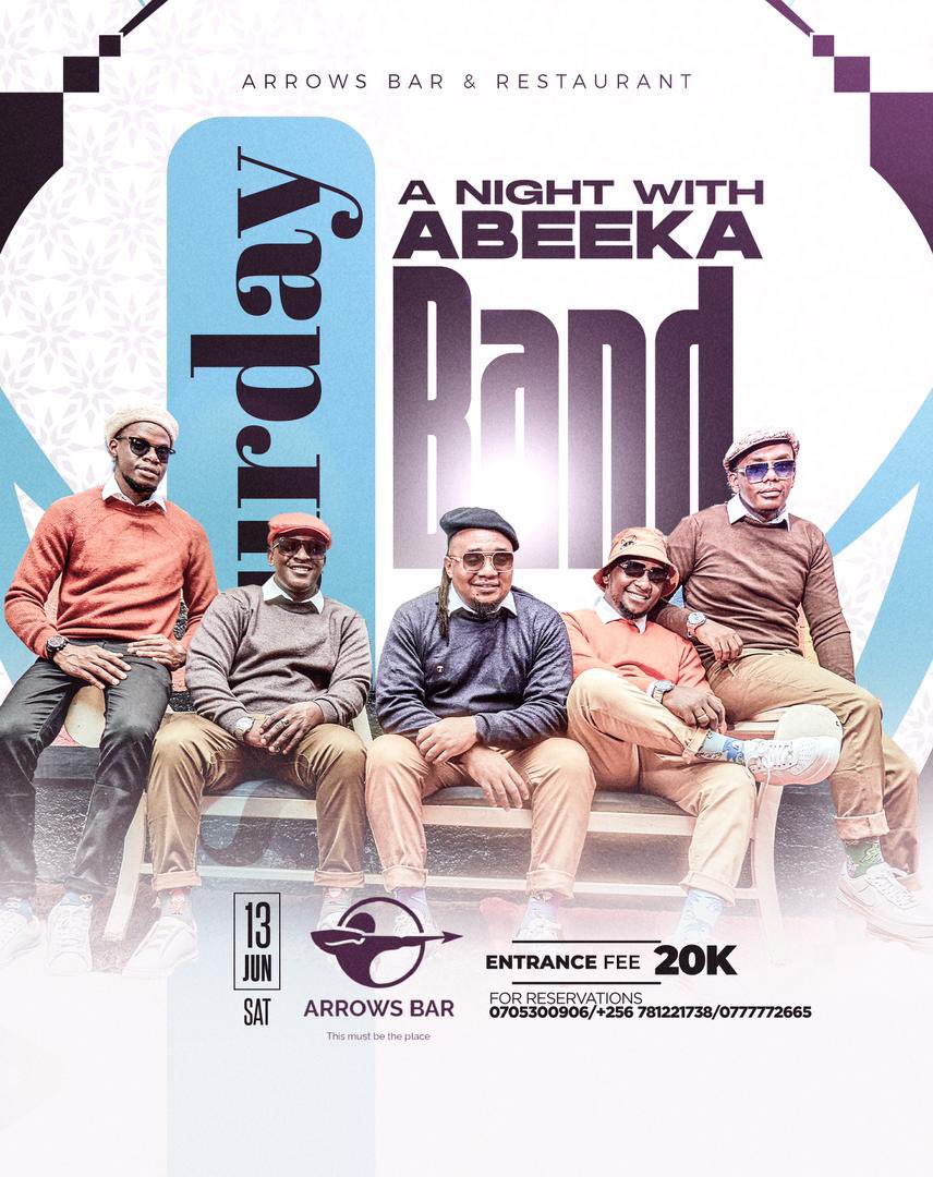 Arrowsbar256's tweet photo. Live music lovers, this one’s for you 🎸🔥
A night with @Abeeka_band on 13th June. Get your squad ready for the finest band night 🔥 https://t.co/gL9pjZwGy7