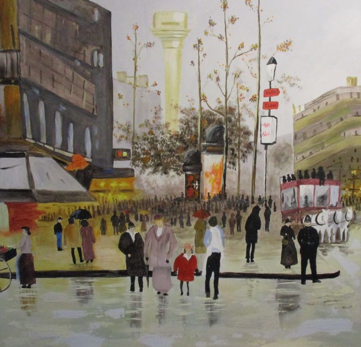 inspiredartbyk's tweet photo. Art of the Day! "Hustle &amp; Bustle". Buy at: https://t.co/hczxISF8jh https://t.co/a8yqySi4kZ