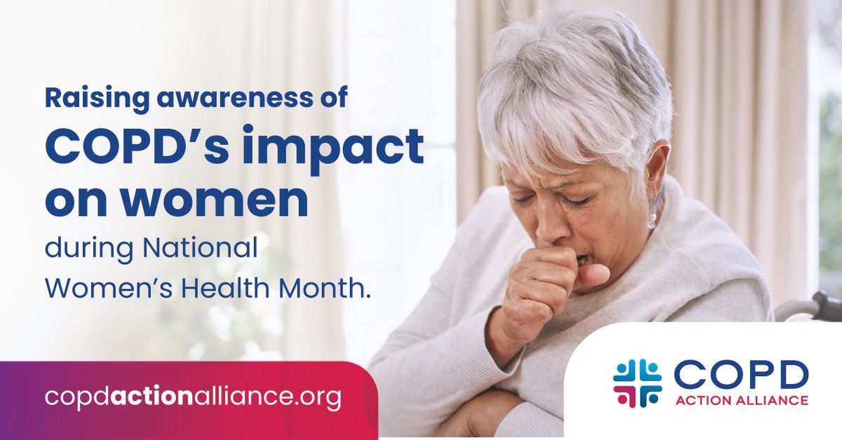COPDaction's tweet photo. Raising awareness of the unique risks women face with #COPD is essential for earlier diagnosis, better treatment and improved health outcomes. 

Learn more this #NationalWomensHealthMonth: https://t.co/dR6tSm4Stj https://t.co/MlldO271zw