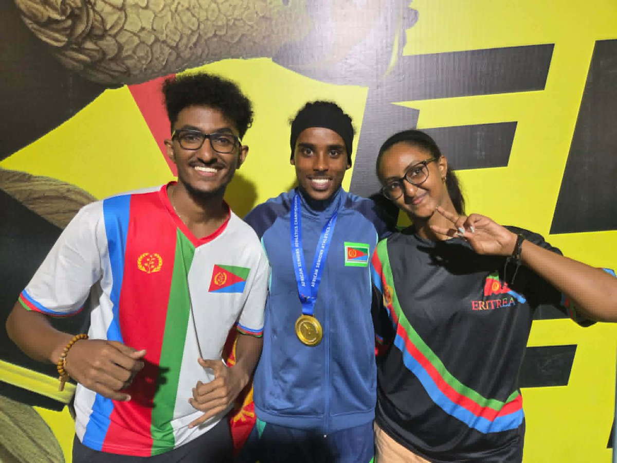 michael_teclai's tweet photo. Look at these Eritreans  in Ghana, supporting their national athletics team with pride. Few in  number, but a strong voice of support. 🇪🇷
Eritreans love their people and country because they know its worth—not in size, but in soul. That's love. That's unity.
Congrats! #Eritrea https://t.co/BHg332aH4n