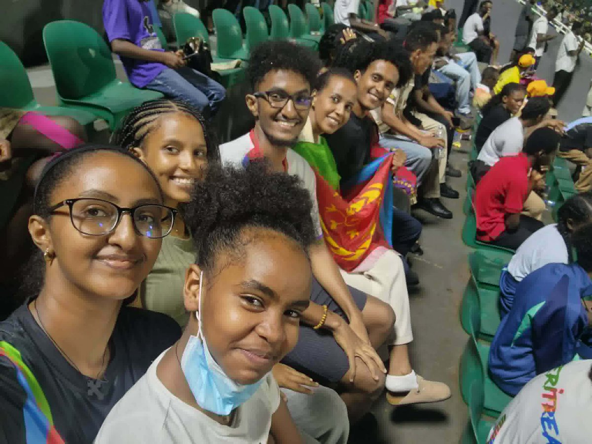 michael_teclai's tweet photo. Look at these Eritreans  in Ghana, supporting their national athletics team with pride. Few in  number, but a strong voice of support. 🇪🇷
Eritreans love their people and country because they know its worth—not in size, but in soul. That's love. That's unity.
Congrats! #Eritrea https://t.co/BHg332aH4n