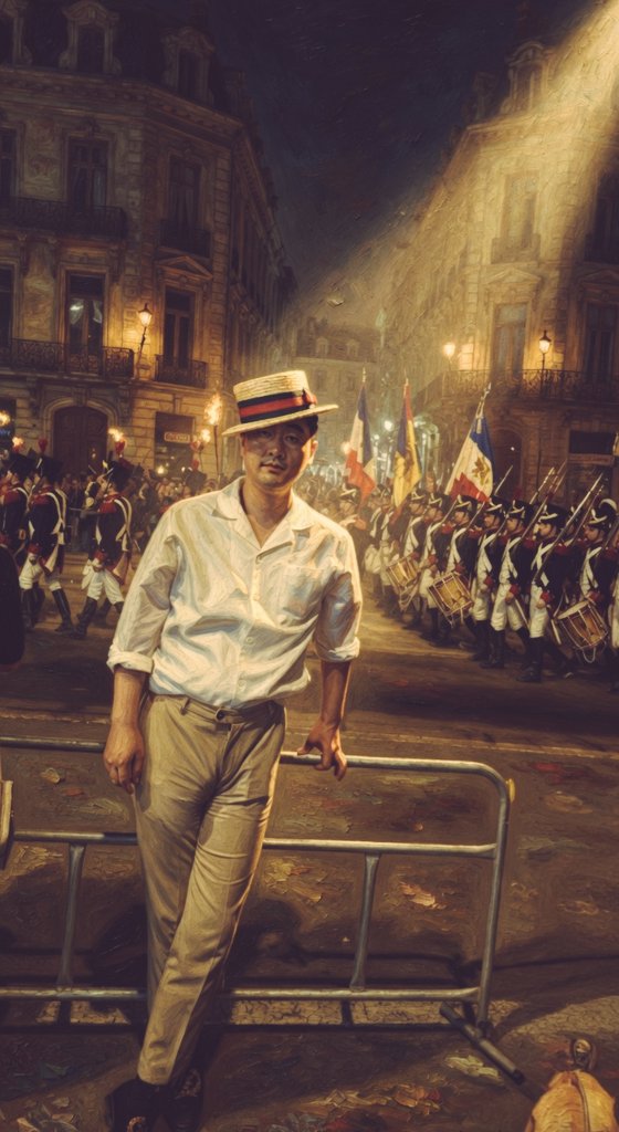 regencyrusty2's tweet photo. <Gentleman from the 20th century watching a parade in the city square on the weekend> 2026년작 https://t.co/hs5nrnFi9m