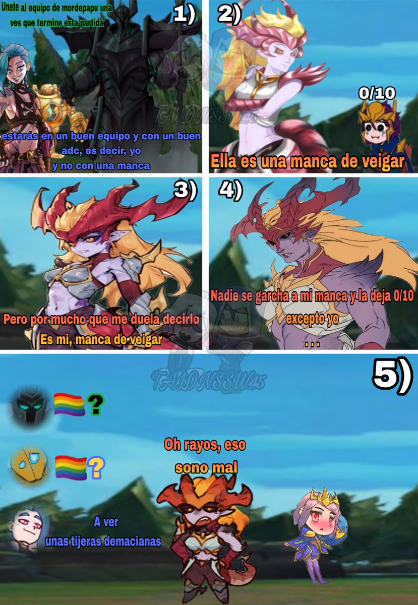 SWesker0's tweet photo. Eso salió mal pero la intención es lo que cuenta 

#blitzcrank
#jinx
#mordekaiser
#shyvana
#quinn
#LeagueOfLegends https://t.co/PosSDTnpRF