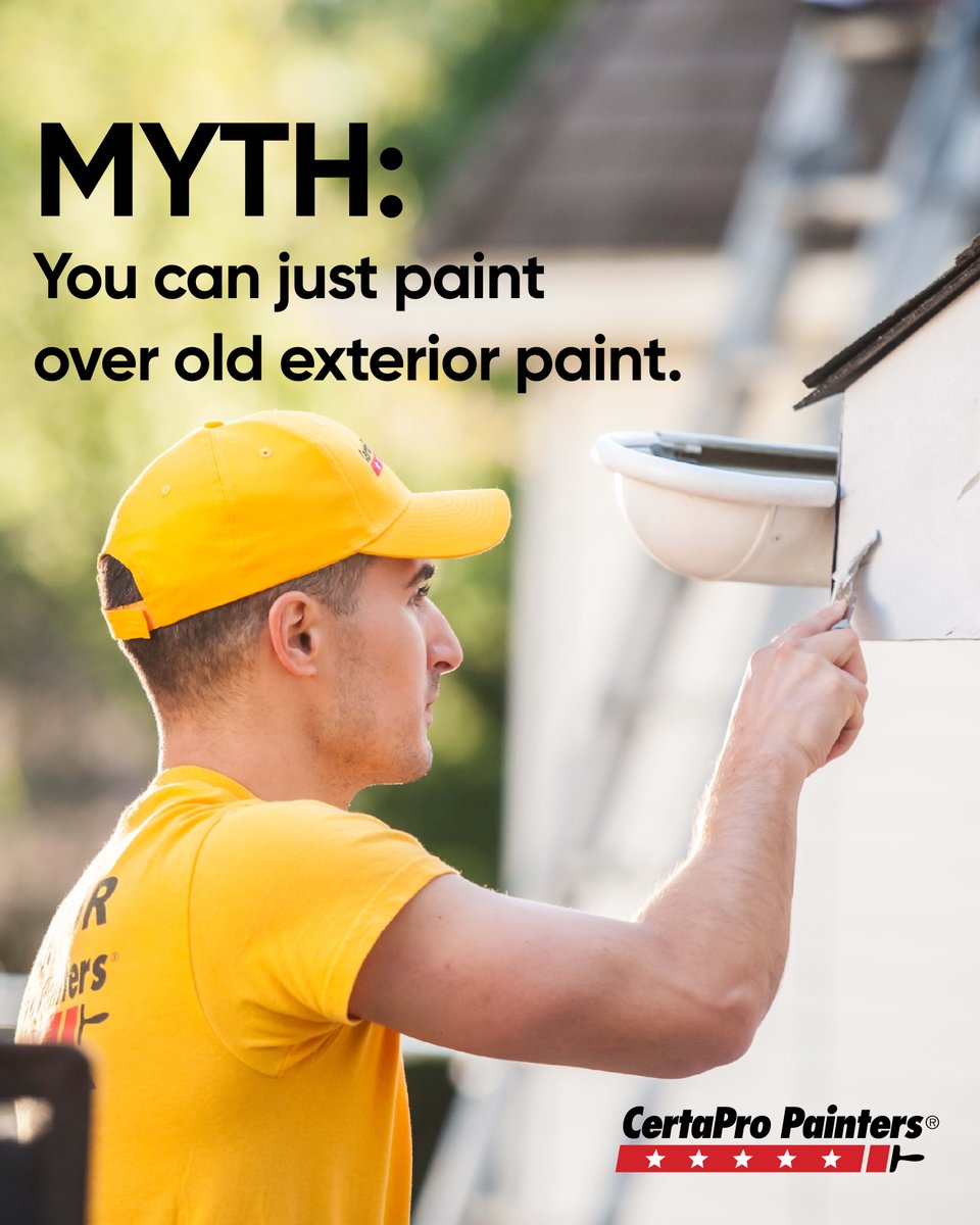 CertaProSLC's tweet photo. It's Myth Buster Monday 🏠

A long-lasting exterior finish starts before the first coat goes on. The right prep work makes all the difference in how your paint performs over time.

#utahpaintingcompany #utahhousepainter #utahcommercialpainting #saltlakecounty #wasatchcountyutah https://t.co/RmvdqMqCtw