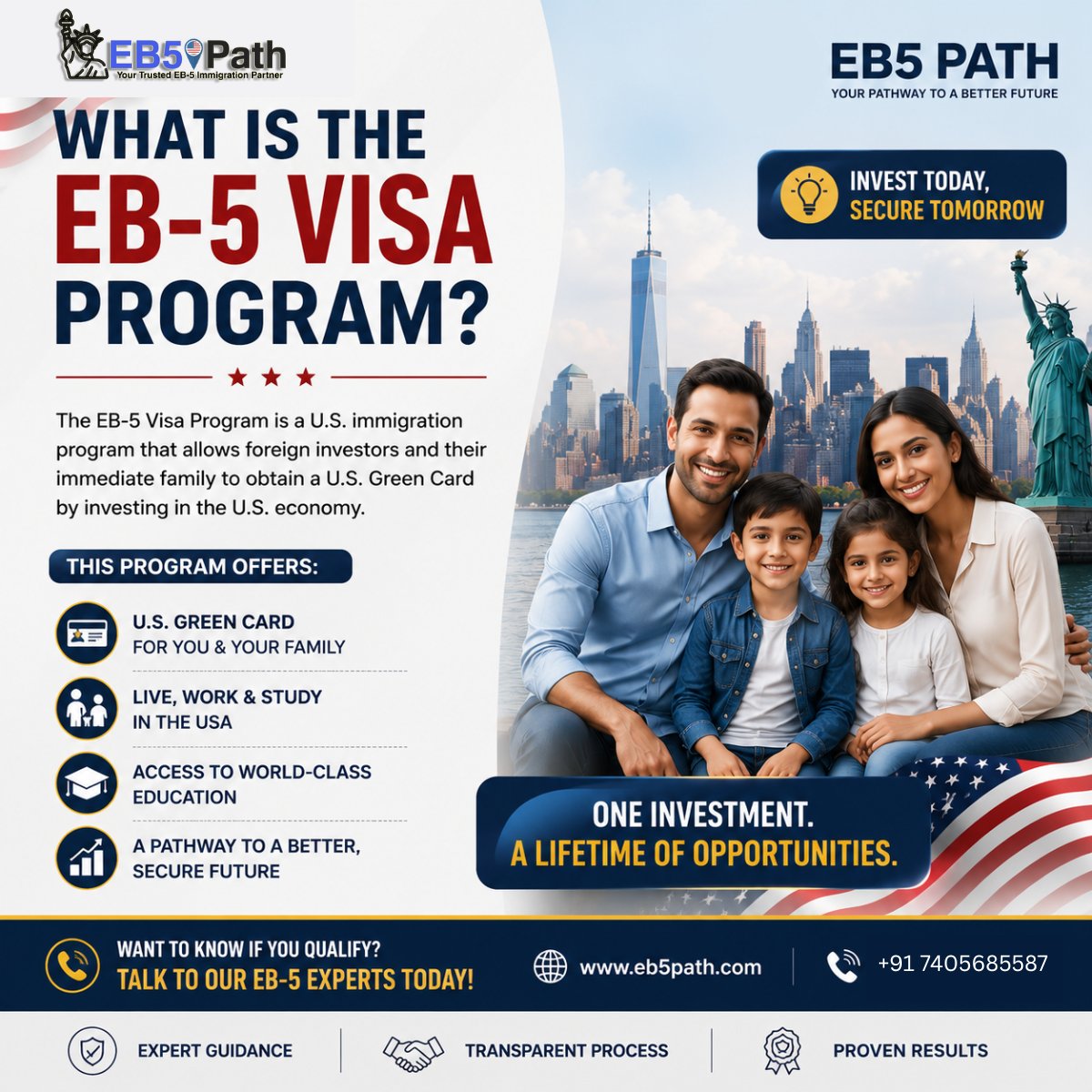 EB5Path's tweet photo. 𝐖𝐡𝐚𝐭 𝐢𝐬 𝐭𝐡𝐞 𝐄𝐁-𝟓 𝐕𝐢𝐬𝐚 𝐏𝐫𝐨𝐠𝐫𝐚𝐦?
The EB-5 Visa Program is a U.S. #investment-based immigration pathway that allows eligible #investors and their families to apply for permanent residency in the #UnitedStates.
🌐 https://t.co/VW1lRG790L
#EB5Visa #USAGreenCard https://t.co/02mTU37siw