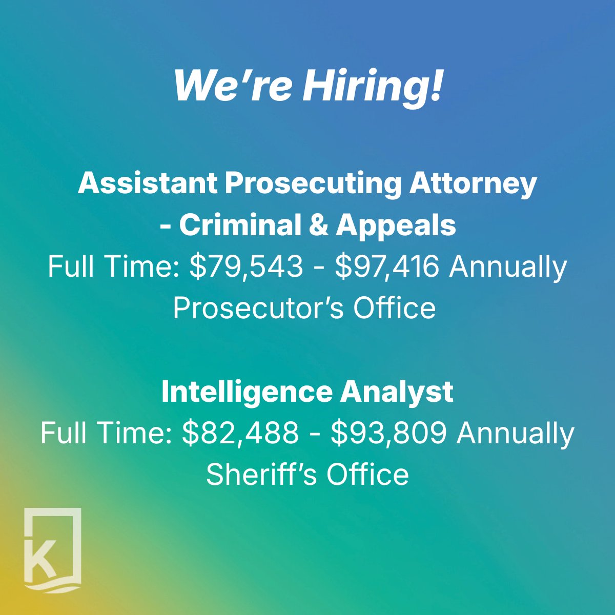 KentCountyMI's tweet photo. Looking for a career with community impact? We’re hiring! Join our team and help make a difference every day.

Apply at 🔗 https://t.co/jyzD15mK6p https://t.co/uv2yKJGLDZ