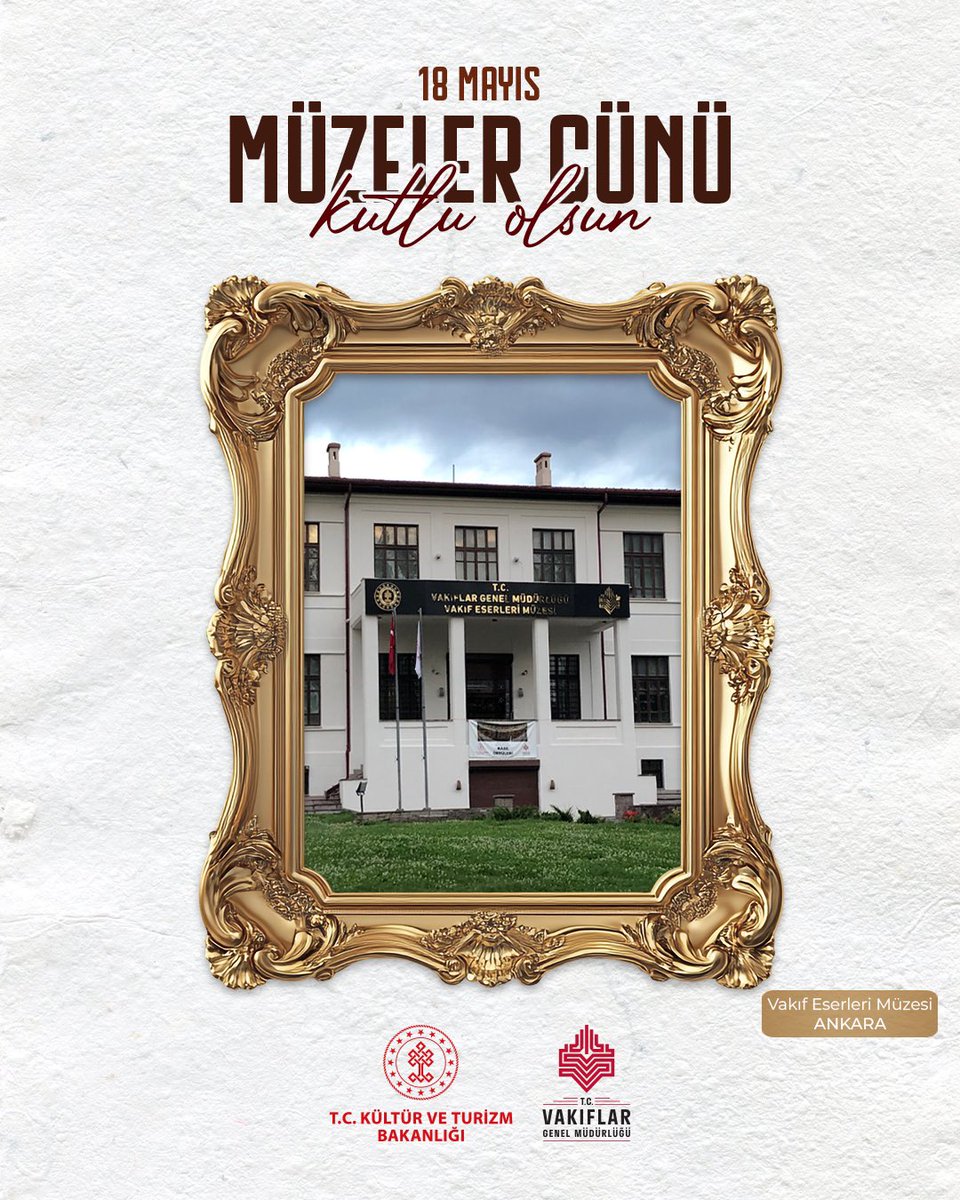 AMuzesi's tweet photo. Bir medeniyetin hafızası, geride bıraktığı eserlerde yaşar; müzeler ise bu mirası geleceğe taşır.

18 Mayıs Müzeler Günü kutlu olsun.

#MüzelerGünü
#VakıfMüzeleri https://t.co/A6Q0ZaFWpx