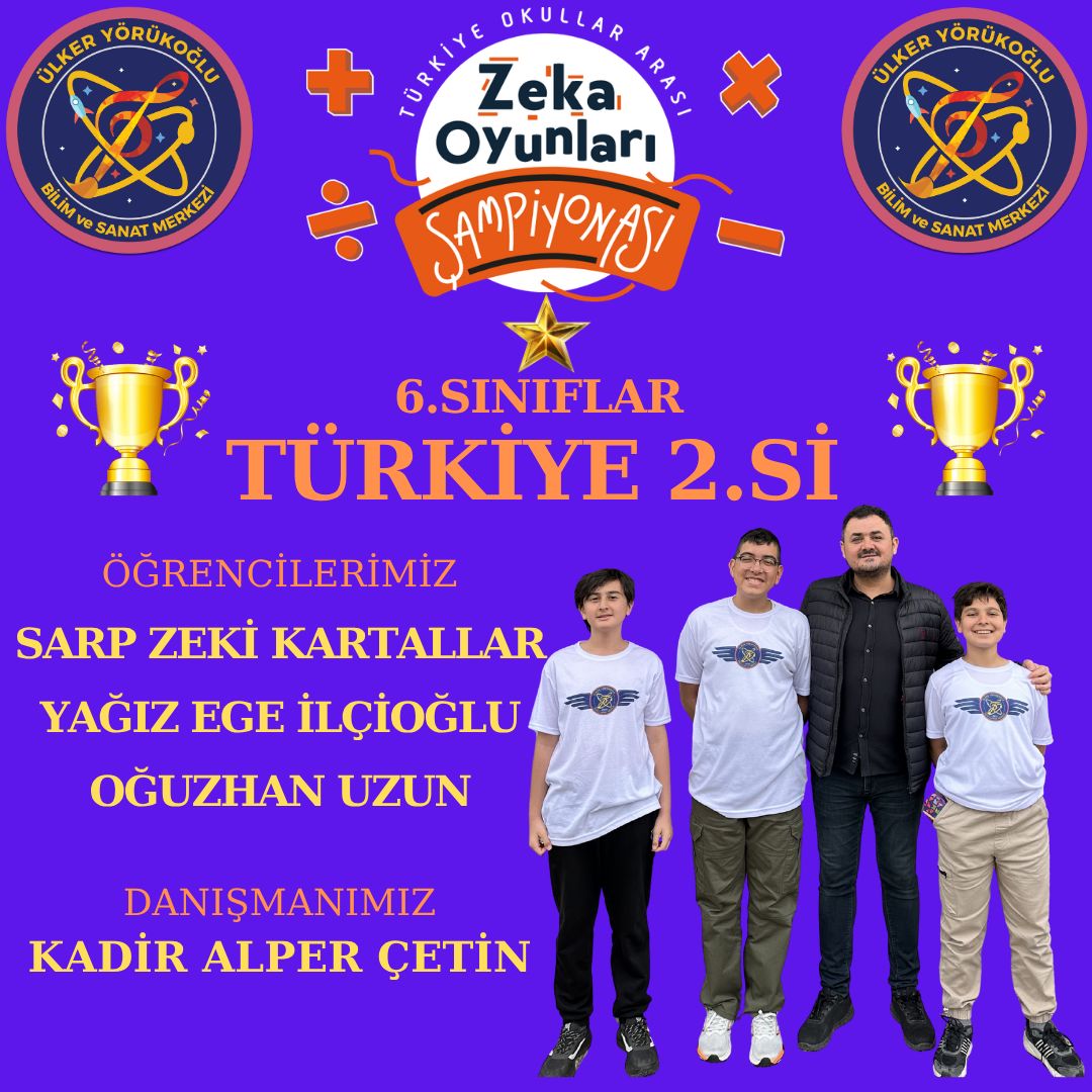 UBilsem's tweet photo. Türkiye Zeka Oyunları Şampiyonasında 6.Sınıflarda Türkiye https://t.co/iNtTxE1WZq olan takımımız öğrencilerini ve danışmanımız Kadir Alper ÇETİN'i tebrik ederiz.
@BilsemMeb
@denizlimem
@emre_caliskan
@UBilsem https://t.co/2L5qgpNueu