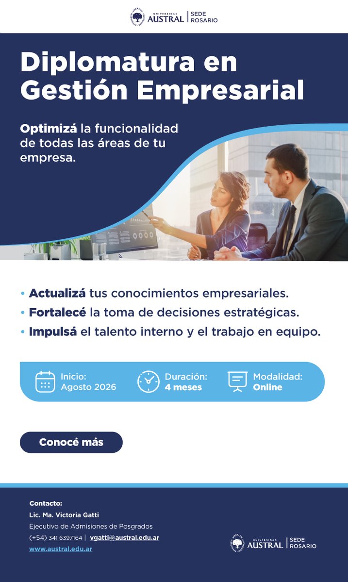 fedeorsi's tweet photo. Les comparto info sobre la #DGE Diplomatura en Gestión Empresarial de la @australrosario que dirijo.
Un muy lindo y completo programa.
Para más info: https://t.co/564M5LVPgb https://t.co/VT1T0HJXjj