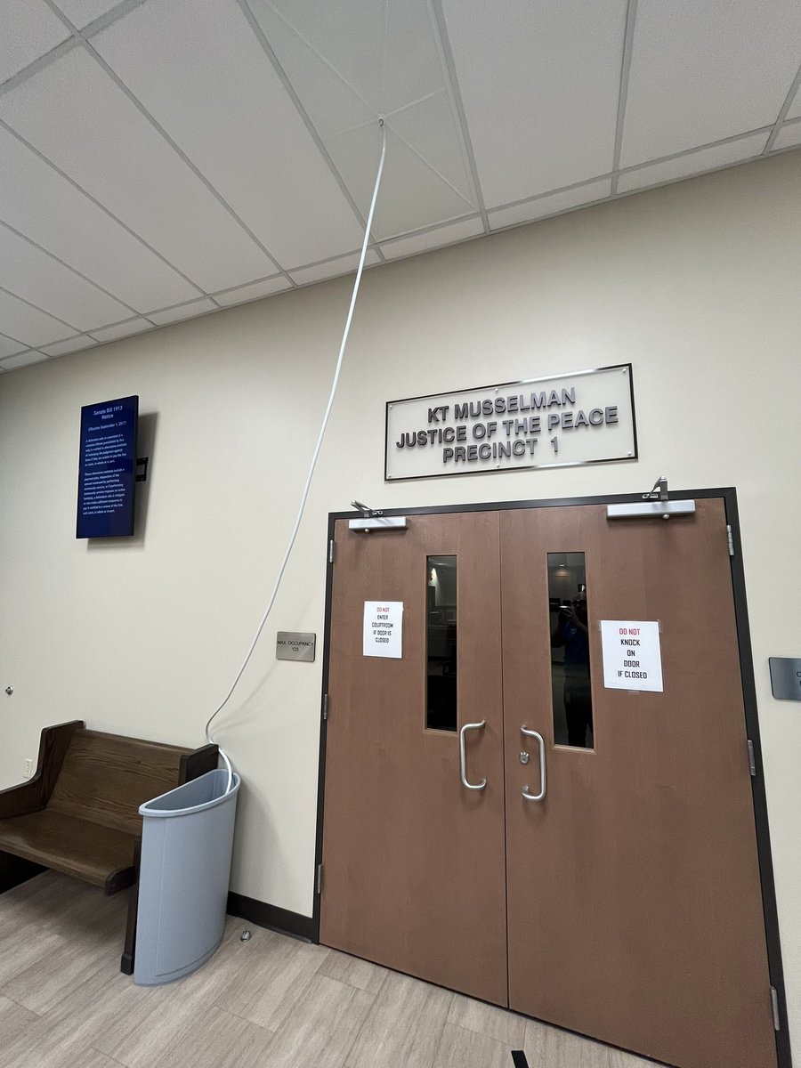karltm's tweet photo. I can’t wait to get rid of this hose. 

Long awaited HVAC repairs are coming to the Jester Annex building. Due to this, JP1 will be closed to in person service May 28-June 12th. We will be available remotely by phone 513-244-8622 or email at jp1@wilcotx.gov. https://t.co/m0YMCrcxF6