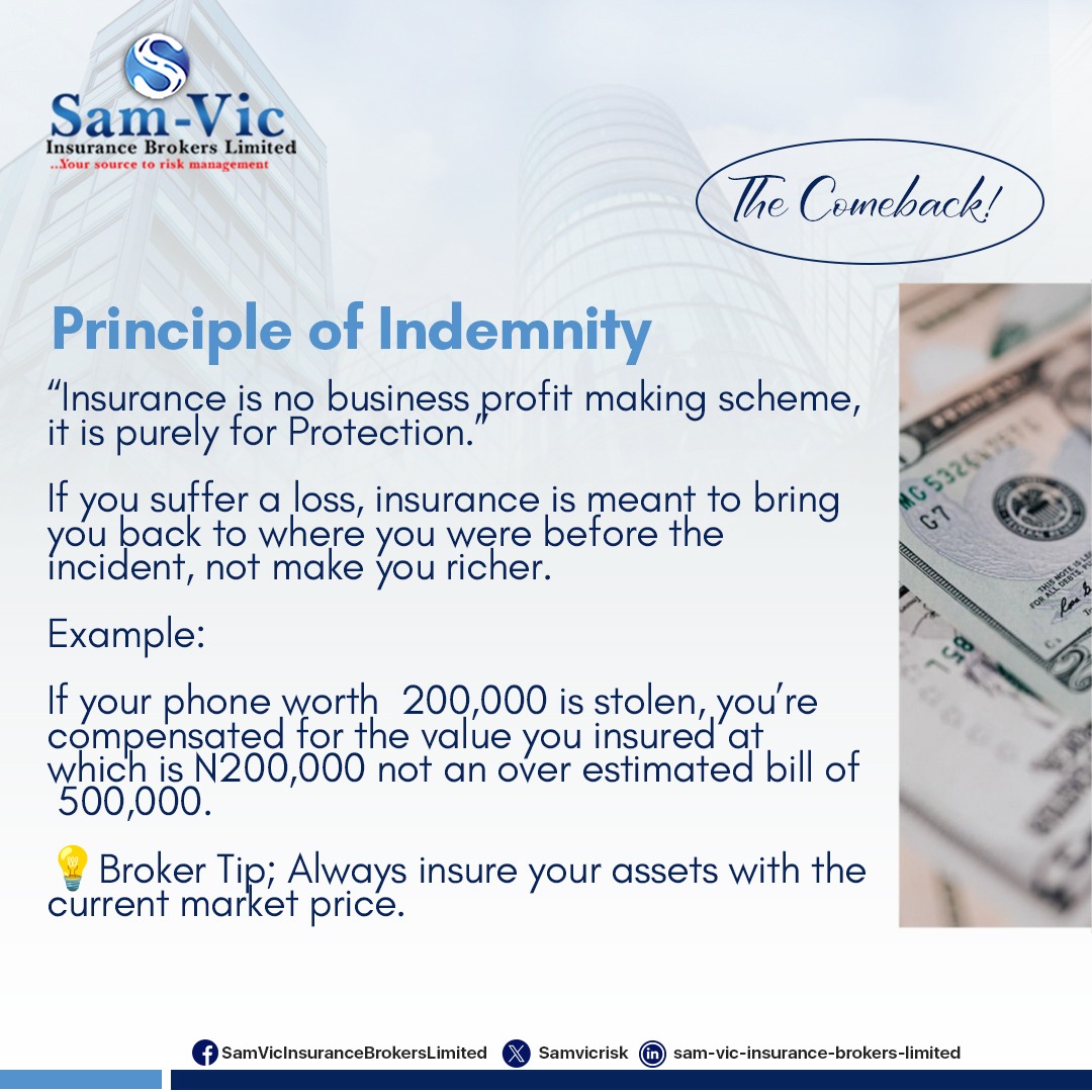 SamVicRisk's tweet photo. Insurance is no business profit-making scheme; it is purely for protection.
#Insuranceawareness #HappynewWeek https://t.co/qH5xnnYiVi