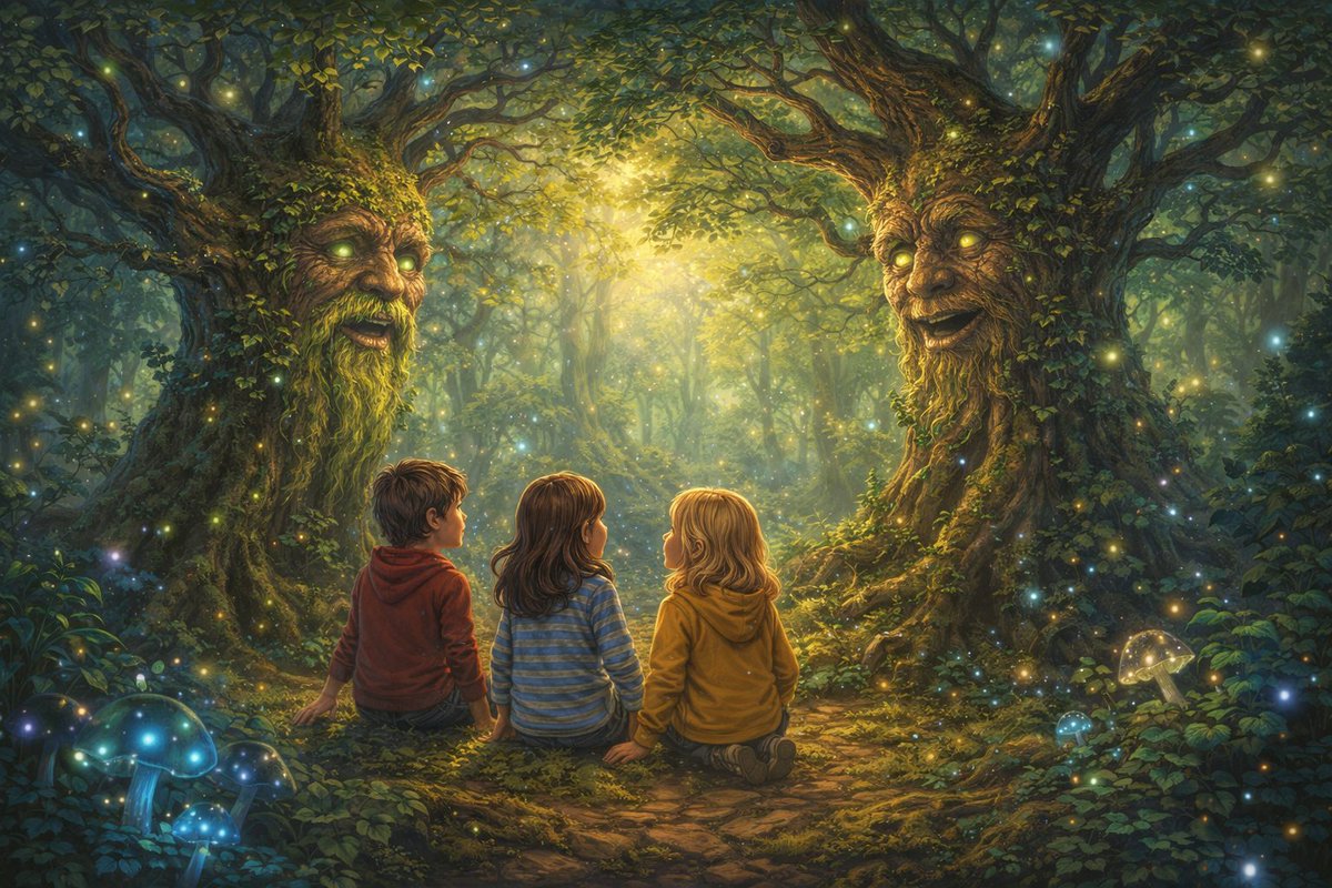 wildangel74's tweet photo. ✨ Neue Illustration jetzt auf Ko-fi! 🌿🍄

"Die sprechenden Bäume" – eine magische Szene aus meinem Kinderbuch Das Amulett der Träume 📖 
Jetzt als digitaler Download verfügbar!
🖼️  https://t.co/rWutlQQf7H

📖 Buch: https://t.co/iIagBpb65N

#Kinderbuch #Fantasy #Illustration https://t.co/DbfXY1huP5