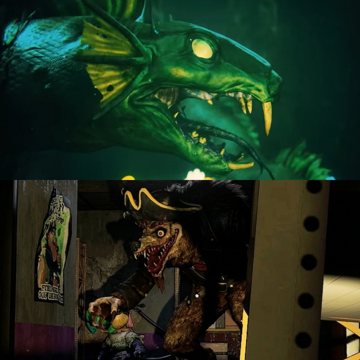 mascotmassacre's tweet photo. In the honour of Indigo park Second Anniversary, Let's take a look at two of the Best Characters set to appear in chapter 2 🐍 

Skurv the Coyote &amp; Finley the Sea Serpent. Which one looks the best? https://t.co/0mFvIl9wAa
