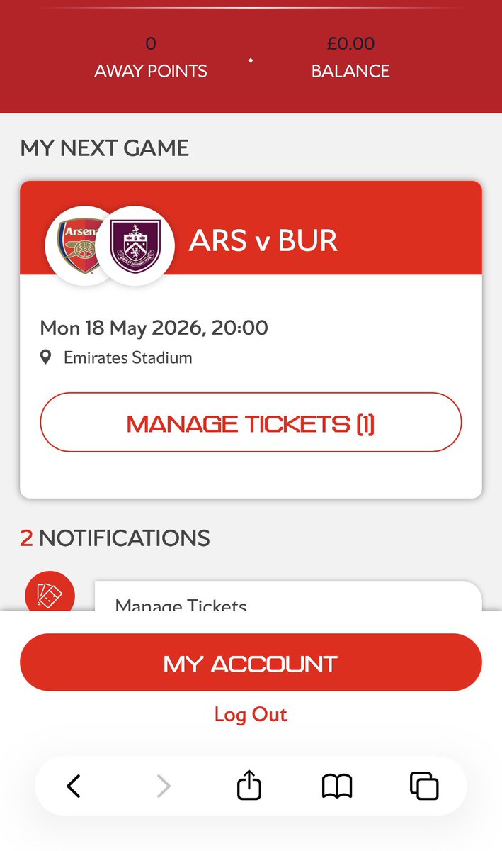 tomhall97's tweet photo. @ArsenalBallots after a week of pain I finally got one! https://t.co/nKTfiMgDLF