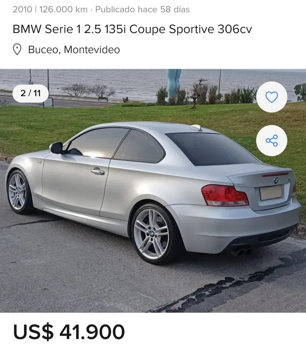 Anonym_UY's tweet photo. Perdón por mi opinión de extrema derecha, pero yo creo que esto está TERRIBLEMENTE MAL EN URUGUAY

BMW Serie 1 135i

🇺🇾 
- Año 2010
- Versión Coupe Normal
- USD 41.900

🇺🇸
- Año 2011
- Versión Coupe Descapotable
- USD 8.999 https://t.co/eZy3zpID4A