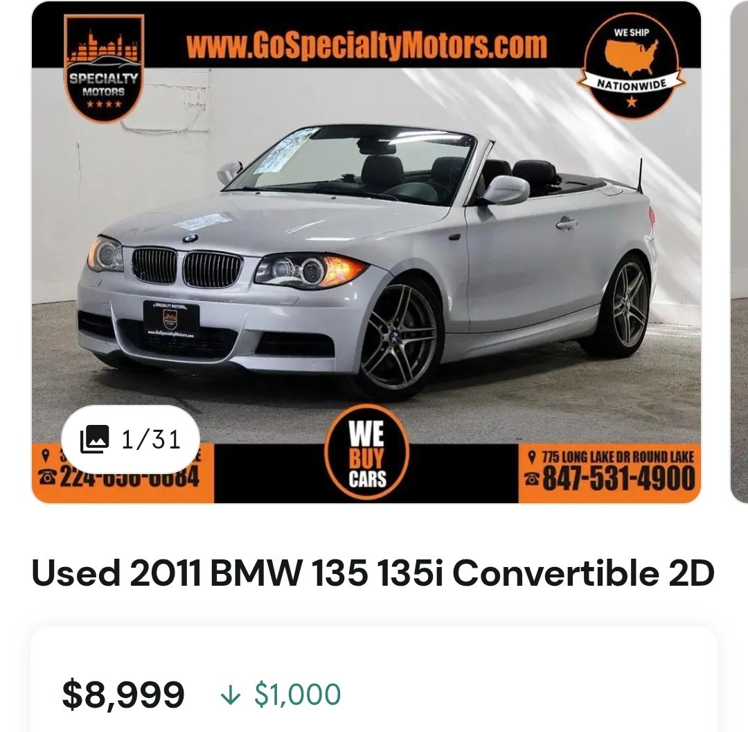 Anonym_UY's tweet photo. Perdón por mi opinión de extrema derecha, pero yo creo que esto está TERRIBLEMENTE MAL EN URUGUAY

BMW Serie 1 135i

🇺🇾 
- Año 2010
- Versión Coupe Normal
- USD 41.900

🇺🇸
- Año 2011
- Versión Coupe Descapotable
- USD 8.999 https://t.co/eZy3zpID4A