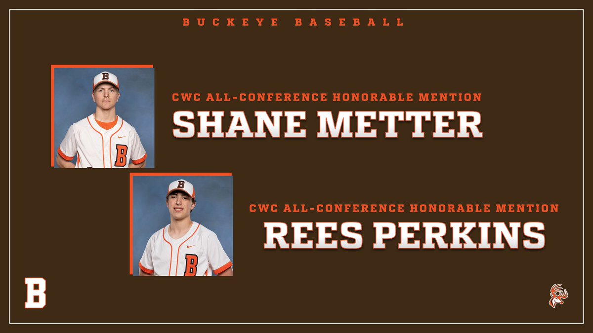 BHSAthDep's tweet photo. Shane Metter &amp; Rees Perkins
Baseball CWC All-Conference Honorable Mention https://t.co/XwWz47fUMC