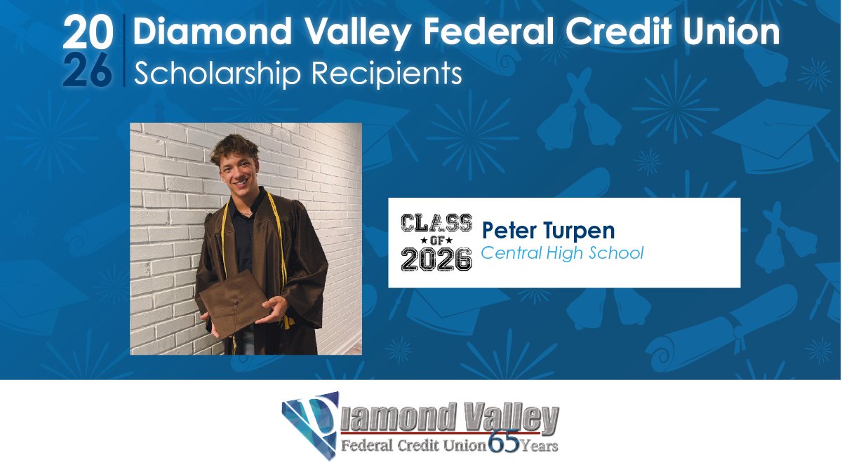 DiamondValleyCU's tweet photo. Recognizing Peter Turpen!

Central HS → Franklin College → Actuarial Science. https://t.co/YVAqhptWvO
