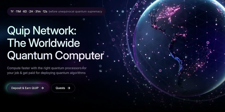 OnlyHades_'s tweet photo. There are powerful quantum machines spread across the world, but they’re fragmented, expensive, and hard to use.

@quipnetwork wants to connect them into one network.

Basically: an access layer for quantum compute.

Just submit a problem, and the network routes it to the best available system.

But there's more:

If quantum computing keeps improving, current crypto security eventually becomes vulnerable. Wallets, signatures, a lot of existing infra depends on cryptography that quantum could break long term.

So Quip is positioning itself in two places:

1. quantum compute marketplace
2. quantum resistant crypto infra

Be a part of $QUIP and run a node today.