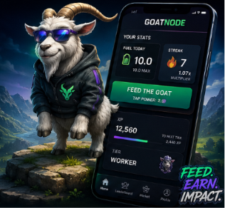 GoatNodeHQ's tweet photo. GoatNode is Seeker-first DePIN on @solanamobile 

Use your staked SKR 
Earn daily fuel
Feed the goat
Gain XP &amp; rewards

It’s building a real-world telemetry layer where every tap becomes data for heatmaps, analytics, and carrier insights.

#GoatNode #DePIN #SolanaMobile #Seeker https://t.co/fw4X0Z0jVA