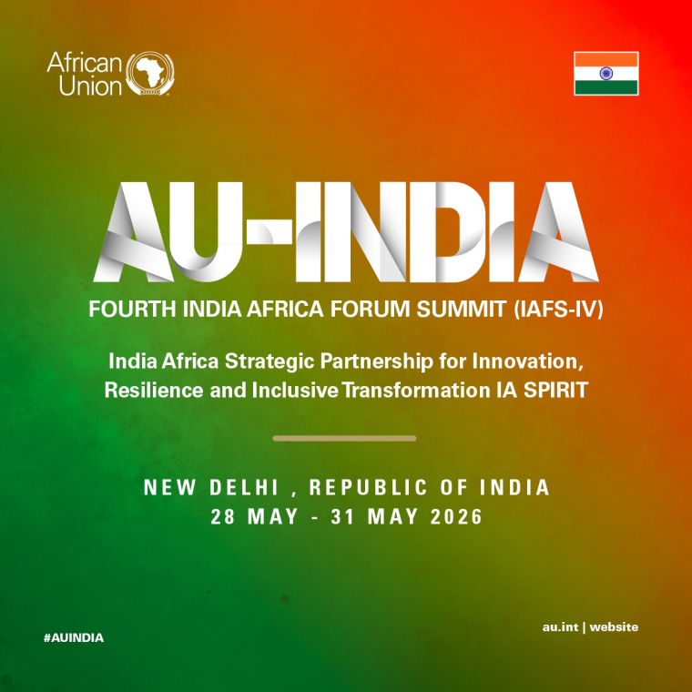 _AfricanUnion's tweet photo. The African Union and the Republic of India are coming together for a landmark moment in South–South cooperation.

📍 New Delhi, India
📅 28–31 May 2026

IAFS‑IV will consolidate Africa–India relations and align cooperation with Agenda 2063 and the African Continental Free Trade Area (AfCFTA) setting the agenda for a partnership that reflects the priorities, ambitions, and values of both regions.

Learn more https://t.co/jqWScELCwA