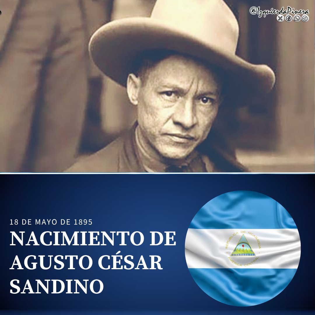 IzquierdaPinera's tweet photo. En el aniversario de Sandino, 'Patria libre o morir'. Su legado antiimperialista guía nuestra resistencia. Dignidad y soberanía siempre. Como él, juramos vencer o morir.
#CubaVencerá
#IzquierdaPinera https://t.co/jokGiFL9Zu