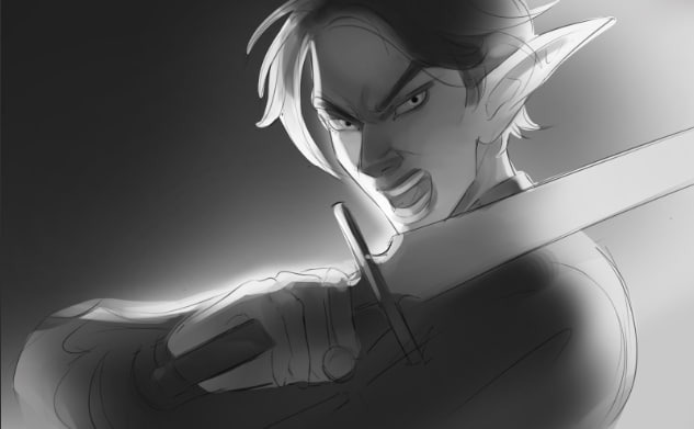 belchenkin's tweet photo. BEFORE/AFTER ⚔️… 
it’s always interesting seeing how much a drawing changes during the process sometimes the final piece looks completely different from the first sketch)

#warcraft #art #digitalart #fanart #sketch ㅤㅤ https://t.co/E6nq1VsSxd