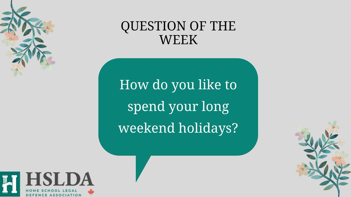 hsldacanada's tweet photo. Happy May Long Weekend! 

How do you like to spend your long weekend holidays? Do you plan special homeschool adventures, family trips, nature days, or simply enjoy slowing down together?

Share your favorite long weekend traditions and ideas! https://t.co/ZDQcxx8Lpl