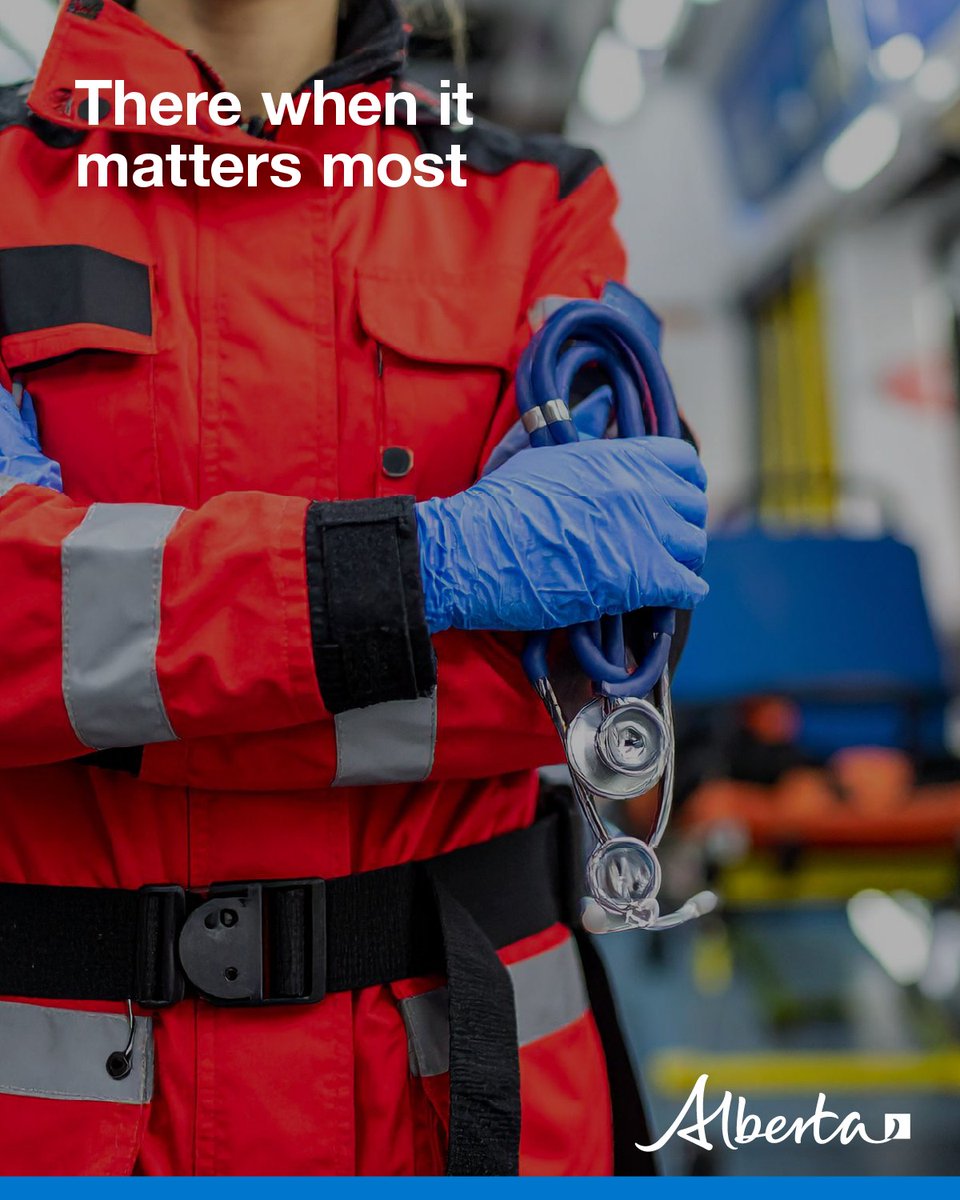 GoAHealth's tweet photo. This Paramedic Services Week, we recognize the dedication, compassion and courage of paramedics who care for everyone, every day. 

Thank you for being there for Albertans when it matters most. https://t.co/rYDJZ5WsYf