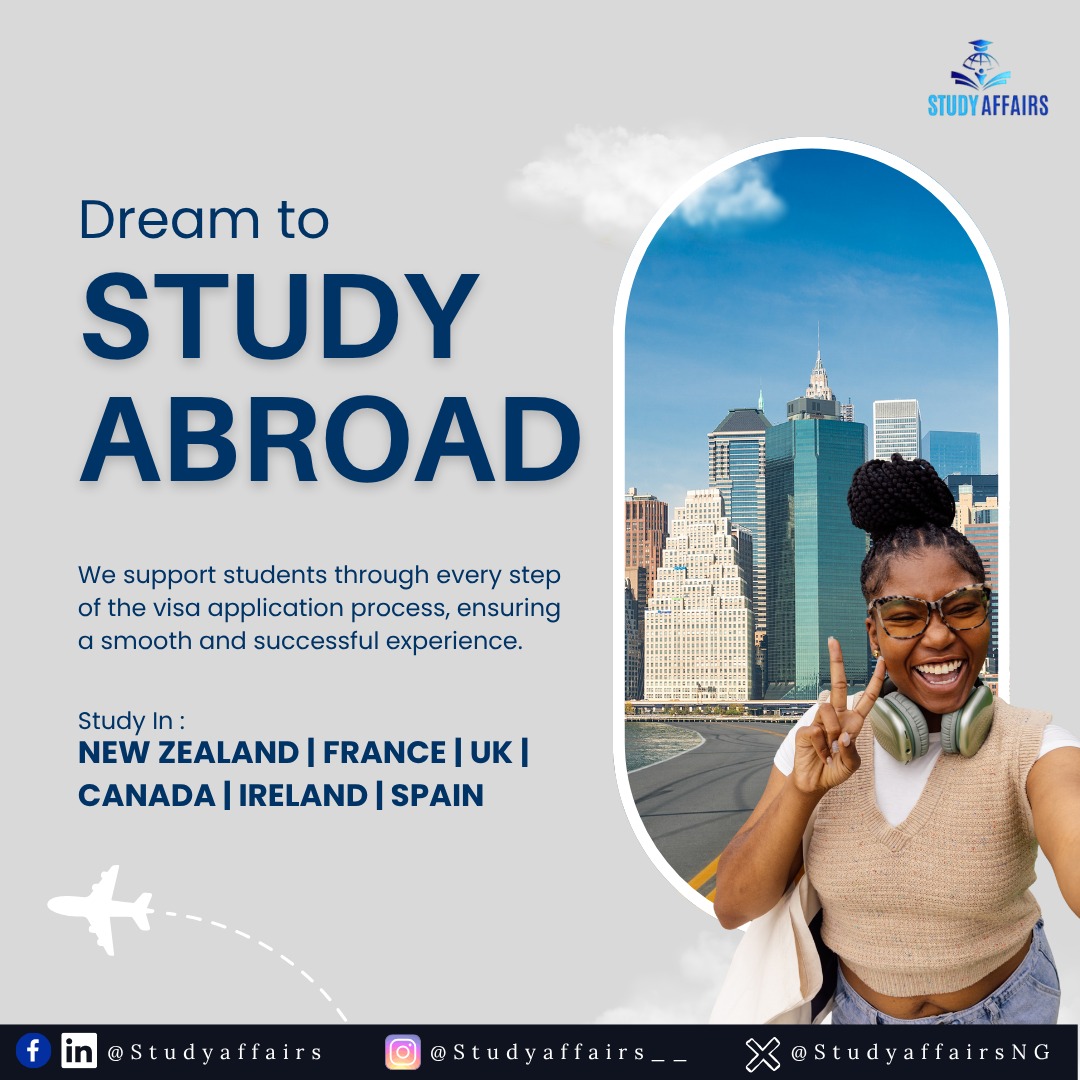 StudyAffairsNG's tweet photo. Dreaming of a global degree, international exposure, and career opportunities without limits? It's closer than you think. From free consultations and seamless admission support to tuition discounts and expert guidance.

#Studyabroad https://t.co/7R8s1aCTRa
