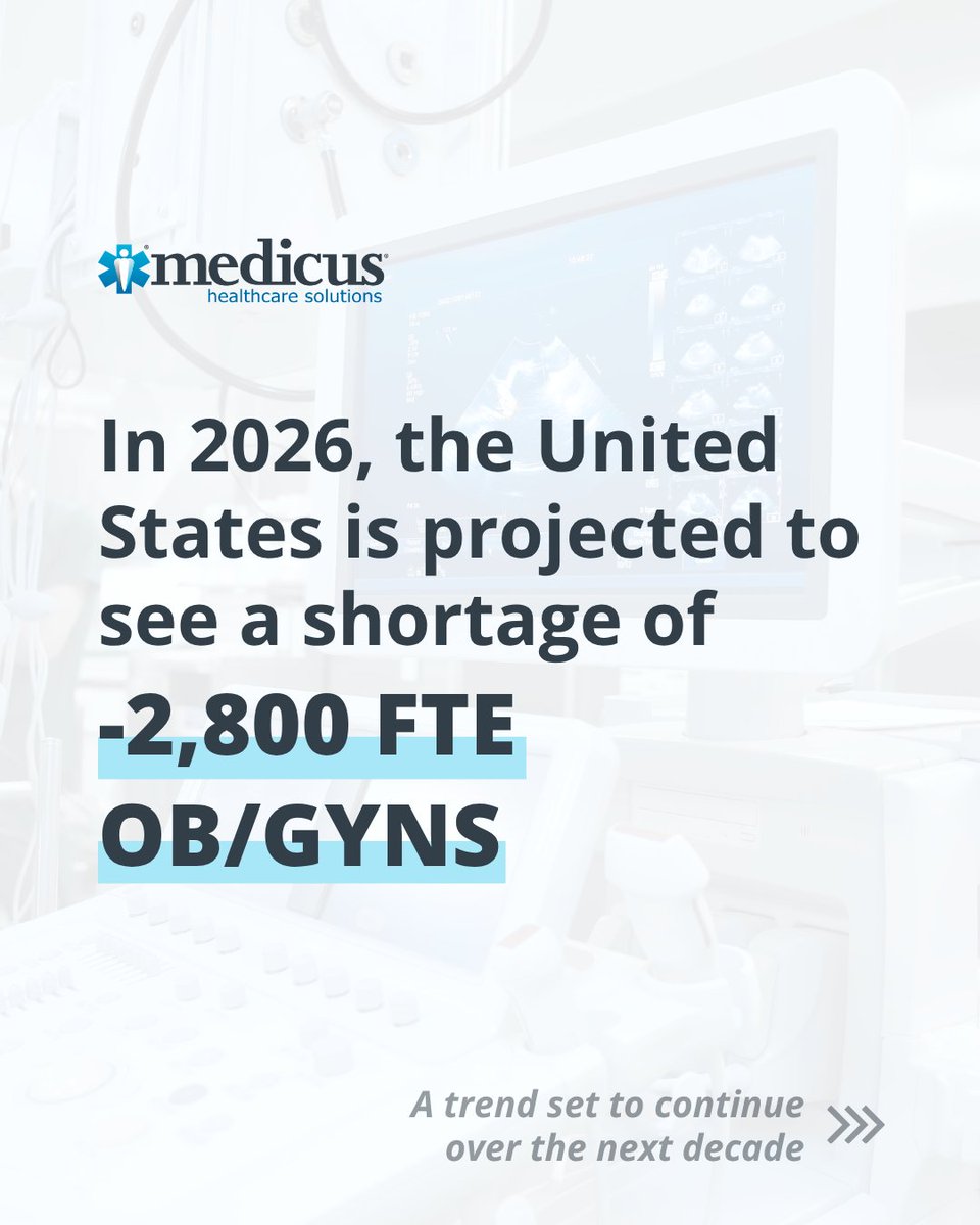 MedicusLLC's tweet photo. As OB/GYN demand continues to outpace supply, healthcare organizations are planning for long-term workforce stability. Explore the latest data and strategies in our report. Link in bio

#OB/GYNShortage #OB/GYNs #OB/GYNLocumTenens https://t.co/q0fLOoZBcg