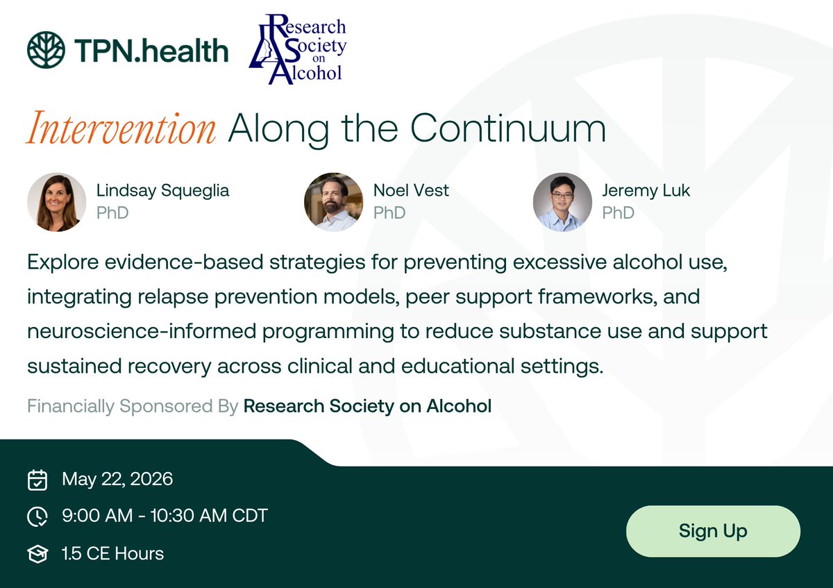 RSAposts's tweet photo. What Are You Doing FRIDAY?

Intervention Along the Continuum on May 22
Explore preventing excessive alcohol use, strategies, models of relapse prevention &amp; treatment approaches, &amp; substance use programming into middle &amp; high schools. 

Register Today: 🔗 https://t.co/hpTH5srksL https://t.co/LMNgWybDkC