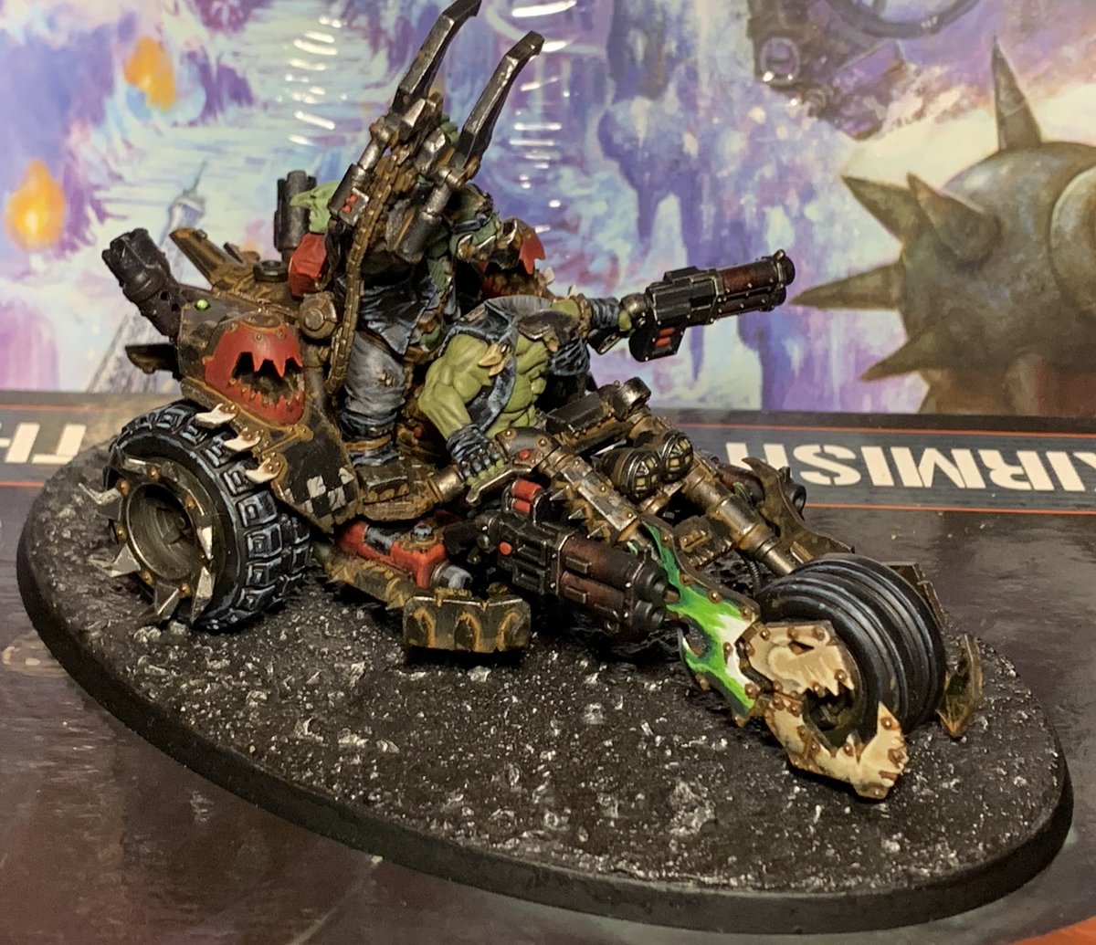 ZombieFeRd's tweet photo. Also, finish’t da Deffkilla Wartrike, Boss!

Da Boss ov Da Wurr Boyz. Bozgat Facebeata’ 

(Kombinashun ov Bozgat frum Bozgat’z Big Adventure, an’ Borgut Facebeata’ frum Da Old Wurld). 

Da driver, Zoom-’er.

An’ da grot iz call’d Guzzla’.

Anyhoo, ‘ave a snazzy day, Boss! 🤘🏻😊 https://t.co/lbAwAIkHDJ