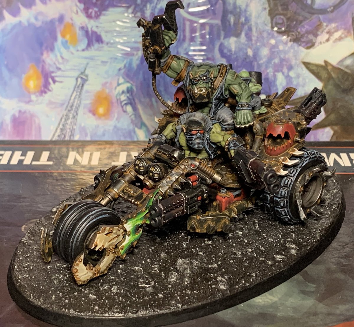 ZombieFeRd's tweet photo. Also, finish’t da Deffkilla Wartrike, Boss!

Da Boss ov Da Wurr Boyz. Bozgat Facebeata’ 

(Kombinashun ov Bozgat frum Bozgat’z Big Adventure, an’ Borgut Facebeata’ frum Da Old Wurld). 

Da driver, Zoom-’er.

An’ da grot iz call’d Guzzla’.

Anyhoo, ‘ave a snazzy day, Boss! 🤘🏻😊 https://t.co/lbAwAIkHDJ
